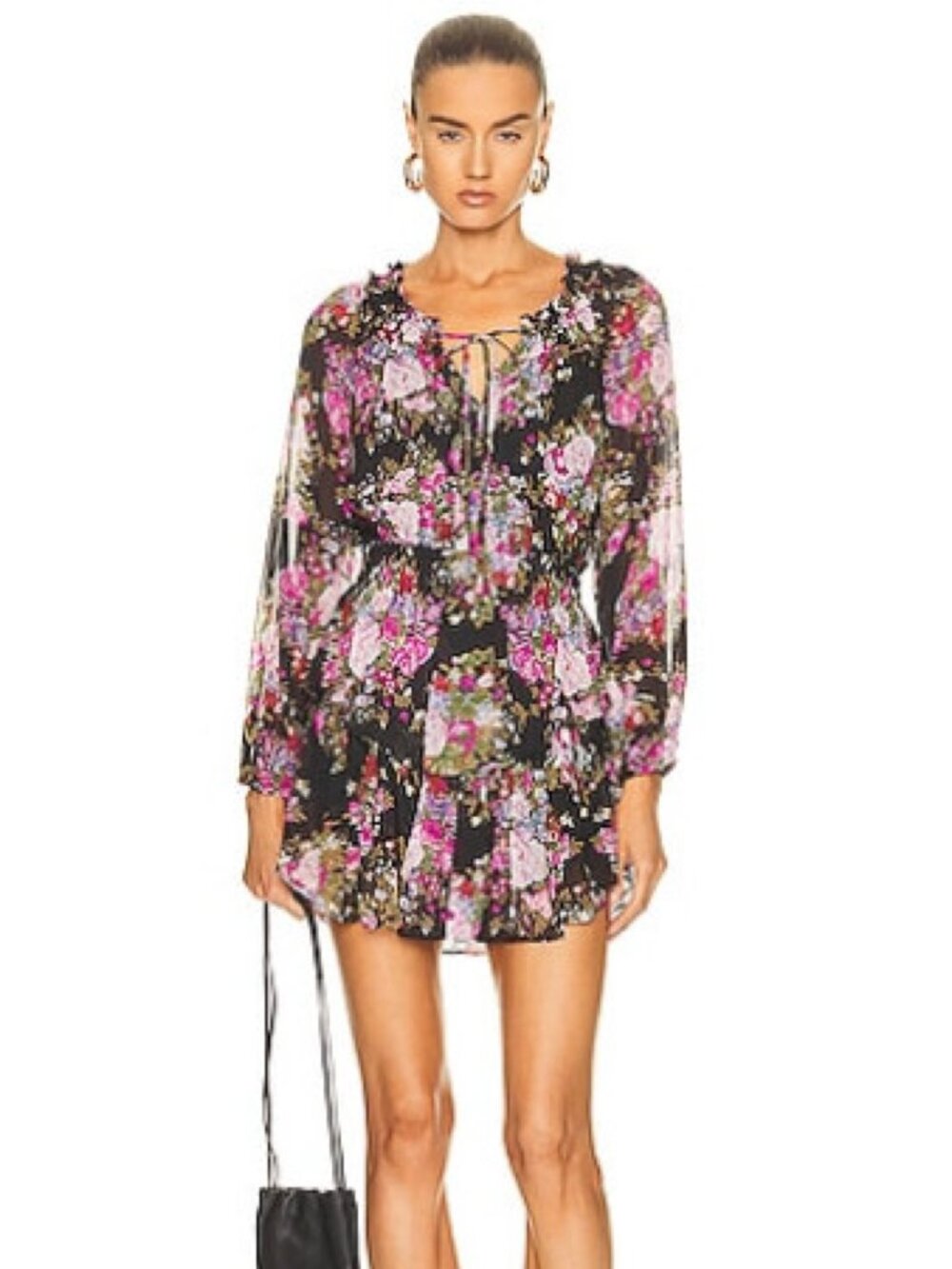 LoveShackFancy Popover Mini Dress in Midnight Muse